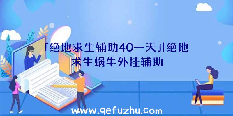 「绝地求生辅助40一天」|绝地求生蜗牛外挂辅助